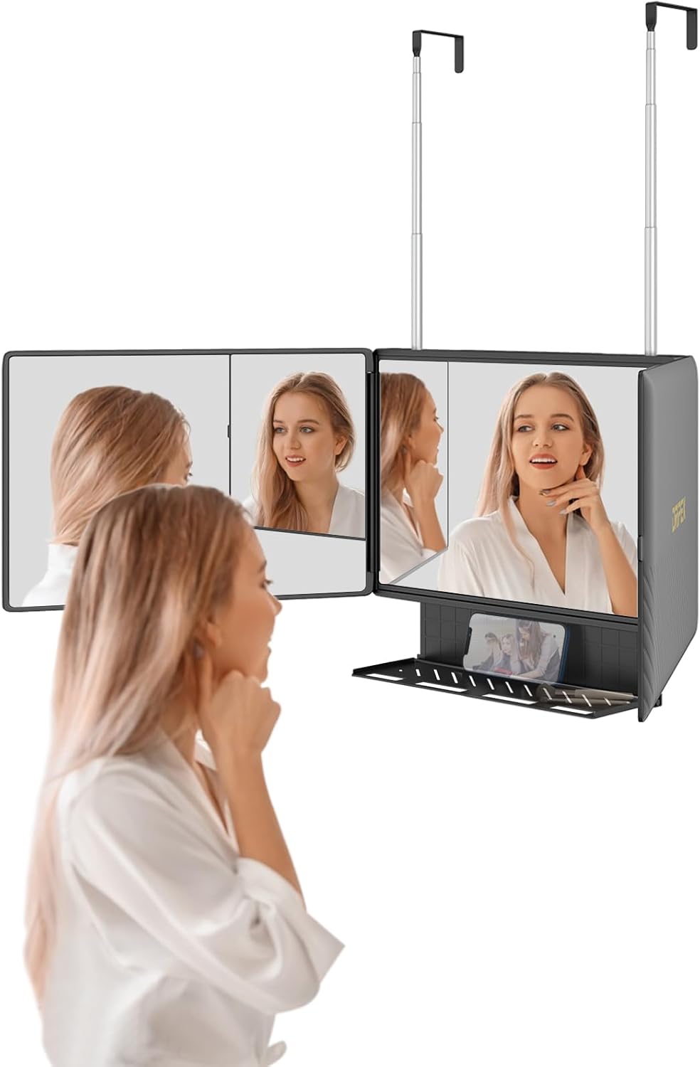 Dripex 3-Way Mirror with Storage Shelf